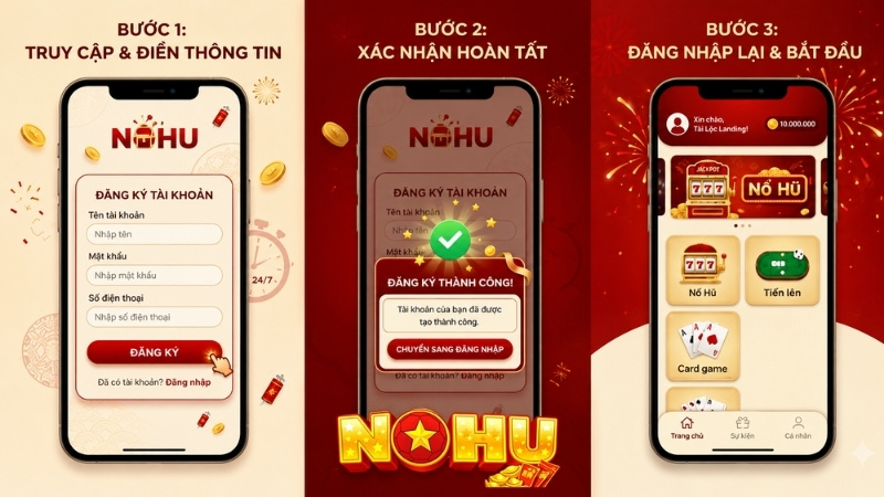 Các bước đăng ký Tài khoản Nohu90